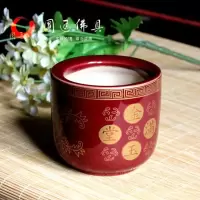 圆通家居香炉陶瓷檀香圆桶型立熏香盘香炉家用财神地主拜神插香炉 20号