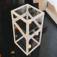 玻璃化妆刷收纳盒ins北欧风防尘带盖透明眉笔眼线笔筒珍珠刷子桶 (玻璃白色 )四边刷筒不带珍珠