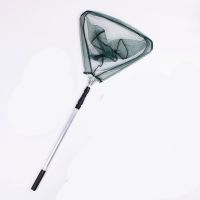 抄网杆三节收缩铝合金杆实心三角可折叠抄网便携式细眼大物捞鱼网 加粗1.7米