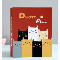 6寸相册本插页式200张大容量记录家庭影集情侣儿童成长纪念相册簿 小号-多彩猫咪[100张-6寸]