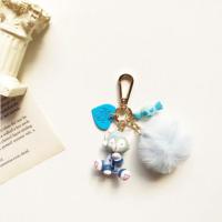 卡通可爱达菲熊星戴露挂件毛球女生礼物包包挂件配件史黛拉钥匙扣 画家猫毛球挂件(特惠)