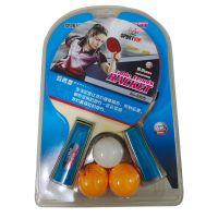 凌烁乒乓球拍一套三星四星级乒乓球拍横拍直双拍套装三球新手比赛 健身拍套装短柄