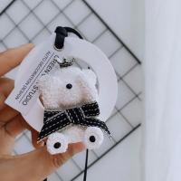 INS韩国车载香薰石膏扩香石汽车挂件泰迪熊车内装饰摆件可爱手礼 白色泰迪熊(含5ml香精)