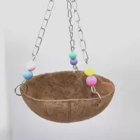 蜜袋鼯椰壳窝秋千鹦鹉窝鸟巢鸟窝金花仓鼠吊窝春秋宠物窝夏季散热 椰壳秋千