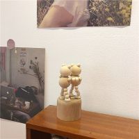 木头人摆件装饰品桌面摆件生日礼物ins风房间装饰情侣小礼物木偶 亲亲