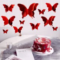 节庆活动氛围装饰店铺店面室内橱窗吊顶蝴蝶挂饰挂件创意活动用品 CG-65亮面立体蝴蝶 1包6个装