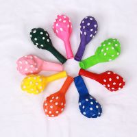 大号12寸加厚2.8克混色圆点气球婚庆装饰糖果色点点泡泡波点气球 混色10个