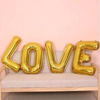 30寸LOVE字母求爱表白气球套餐520浪漫求婚告白房间场景布置装饰 金属LOVE(无配件)