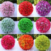 仿真布绢玫瑰花球加密 婚庆商场开业庆典幼儿园商场布置软装挂饰 18厘米加密[颜色备注]
