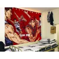 灌篮高手挂布卡通动漫背景布湘北五虎篮球挂毯装饰布床头宿舍墙布 激情篮球 绒布1*0.7米-送安装工具