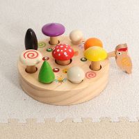 [24小时发货]啄木鸟采蘑菇玩具捉虫子游戏1-3岁 多彩轨道积木益智开发磁性钓鱼 抓虫蘑菇