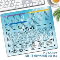 五笔练字神器 五笔字根表+办公软件快捷键鼠标垫新手速成电脑桌垫 浅蓝色五笔+办公快捷组合 30*25CM