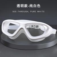 泳镜高清防水防雾大框近视游泳眼镜成人男女通用大框护目镜潜水镜 单泳镜(收藏送泳镜盒) 大框透明白色