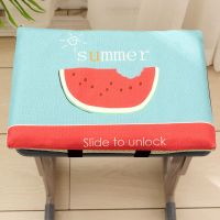 秋冬亚麻四季记忆棉坐垫学生椅子可爱教室凳子屁股垫子夏天屁垫 吃西瓜 小号34x24cm[双卡扣]