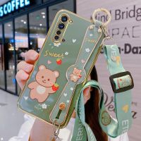 OPPOReno3手机壳OPPOreno3pro保护套reno3防摔超薄卡通腕带女款潮 Reno3 草莓熊[牛油果]