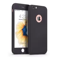 苹果7/8plus手机壳全包硅胶6s/6p磨砂iPhonexr/x防摔5s软xsmax套8 [黑色]送膜+指纹贴 苹果6