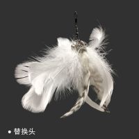 逗猫棒吸盘猫咪自嗨杆自动逗猫解闷神器小幼猫用品羽毛耐咬猫玩具 替换头一个