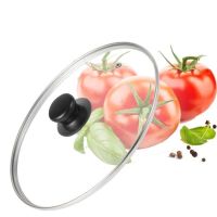 通用锅盖钢化玻璃盖不粘锅蒸锅家用透明盖子炒锅盖3032园把手 14cm园送