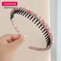 女童碎花布艺儿童压发卡碎发箍带齿防滑韩国可爱公主不伤头洋气夏 1#红色碎花发箍 无规格