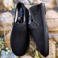 老北京布鞋男中国风民族风刺绣花精神小伙社会人潮休闲帆布豆豆鞋 黑色 布鞋黑底 37