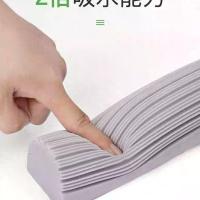 高颜值对折胶棉拖把头墩布海绵拖把28厘米通用清洁拖把替换头 2个装升级高密度灰色