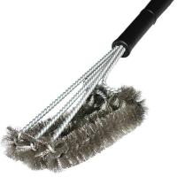 烧烤网清洁钢刷专用钢丝刷烤炉网清洁刷烧烤架刷子烤刷工具铁刷子 18寸三头不带钢铲