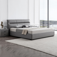 [CBD]SN-D077A 床轻奢真皮床主卧婚床1.5/1.8米大床现代简约头层牛皮床