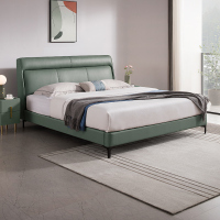 [CBD]SN-D129真皮床现代简约双人床实木床1.5/1.8米主卧婚床