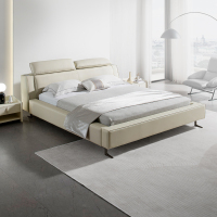 [CBD]SN-D117[高端]家居现代极简真皮床主卧双人床功能床别墅大床