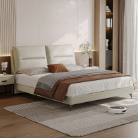 [CBD]SN-大公子现代简约齐边皮床架