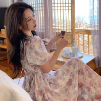 美动态大码女装新款韩版宽松碎花连衣裙2022夏胖mm百搭显瘦连衣裙
