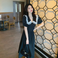 美动态大码女装法式娃娃领2022夏季新款连衣裙胖mm藏肉显瘦裙子