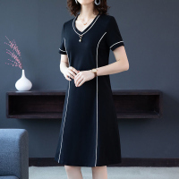 美动态大码女装遮肚连衣裙2022夏新品胖mm减龄阔太太显瘦中长裙子