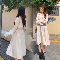 美动态大码女装春秋2022新款复古法式显瘦中长款西装领气质连衣裙