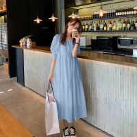 美动态大码女装2022夏季新款蕾丝宽松连衣裙胖mm中长款显瘦连衣裙