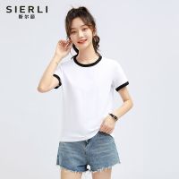 斯尔丽短袖t恤女夏季新款宽松休闲设计感小众打底短款t桖纯棉上衣