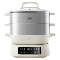 美的(Midea)多功能可拆洗电蒸锅电火锅电炒锅 炖蒸煮涮炒煎一体 不锈钢 三层大容量 分体式猛火电锅ZGC282802