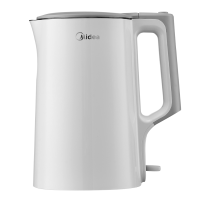 美的(Midea)电水壶SHJ1721热水壶电热水壶304不锈钢无缝内胆双层防烫1.7L大容量1800W烧水壶智能断电