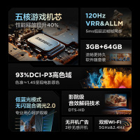 FFALCON雷鸟二级能效鹏6 24款75英寸 120Hz动态加速 高色域 3+64GB 智能游戏75S375C
