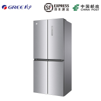 Gree/格力晶弘 BCD-421WPQG十字对开门大容量风冷无霜化玻璃面板-33°深冻魔法冰箱闪烁银