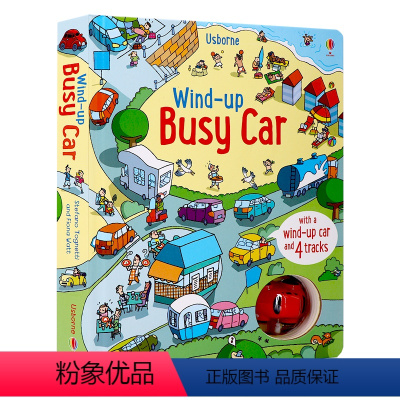 小汽车 轨道书 [正版]Usborne轨道书 wind up bus train 发条小巴士火车轨道书 busy car