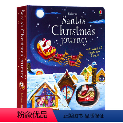 [圣诞之旅轨道书]Santa's Christmas Journey with Wind-Up Sleigh [正版]U