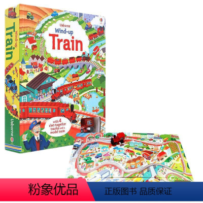 [正版]Wind-up Train发条小火车轨道车书彩虹气球Usborne英文原版绘本亲子互动读物环游世界探险之旅拧