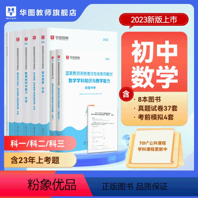 初中数学(科一+科二+科三)书课包 中学 [正版]2023年幼儿园小学中学教师资格考试书课包教师资格证考试资料综合素质教