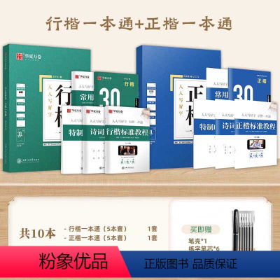 [10本 从楷书过渡到行楷]行楷一本通+楷书一本通(赠笔) [正版]行楷字帖成人练字吴玉生行楷一本通字帖练字成年男钢笔字