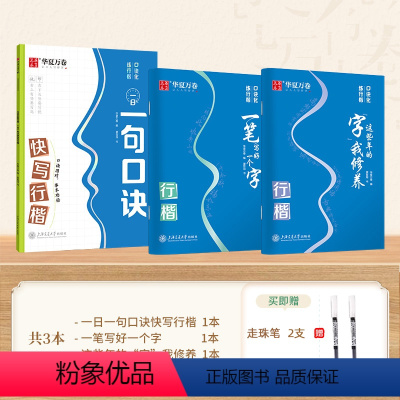 [基础尝试]3本套(赠走珠笔两支) [正版]口诀化练行楷字帖练字成人初学者中大学生硬笔书法控笔训练字行书入门行楷教程女生