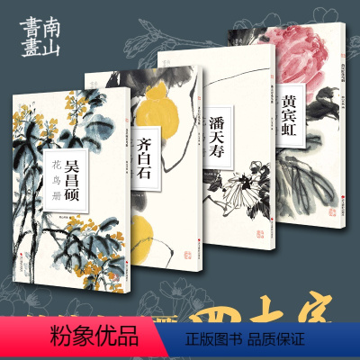 [正版]南山册页4册 吴昌硕齐白石黄宾虹潘天寿花鸟画 中国传统国画四大家作品高清画集欣赏散页单片装饰画装裱美术技法绘画临