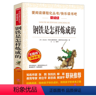 钢铁是怎样炼成的 [正版]钢铁是怎样炼成的初中原著完整版适合小学生初中生课外阅读书籍青少年初二学生版七八年级下册必读名著