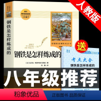 [人教版]钢铁是怎样练成的 送考点 [正版]人教版全套12册 初中必读名著十二本 朝花夕拾鲁迅原著和西游记人民教育出版社