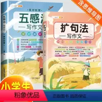 全2册(素材积累+扩句法) 小学通用 [正版]含思维导图作文大全五感法写作文扩句法顺序法修辞法写作技巧方法素材积累书三到